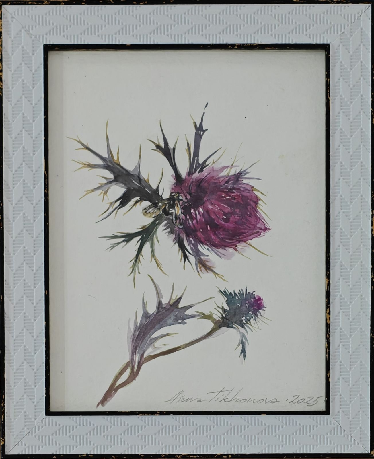 “Thistle and Bee 1” – Anna Tikhonova-Yordanova | Watercolour