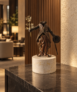 “Charlie with a Flower” – Stavri Kalinov | Bronze on marble - Image 2