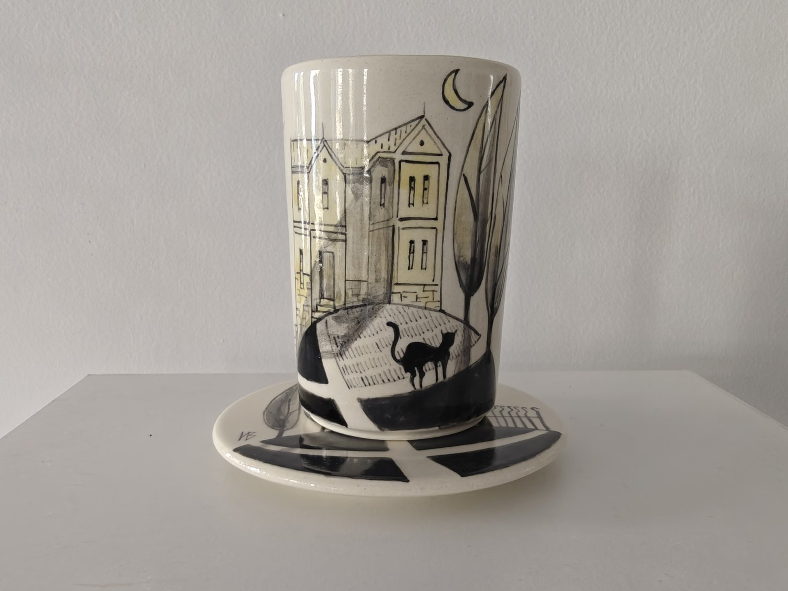 “Black Cat for Good Luck” Ceramic Set – Irina Vachkova (Termodvoyka)