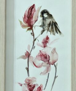 “Magnolia and Sparrow” – Anna Tikhonova-Yordanova | Watercolour