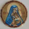 “The Holy Mother of God – 4” – Krasimir Tashev | Round Icon on Wood