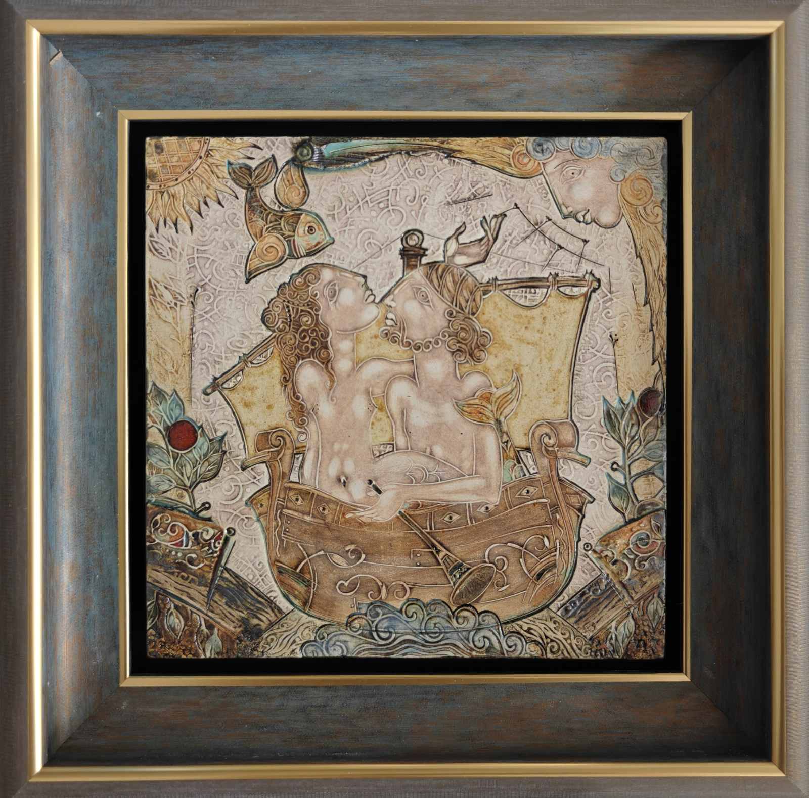 ???Framed Ceramic Picture No. 10??? ??? Iliycho Aleksiev | studio ceramic relief in a frame