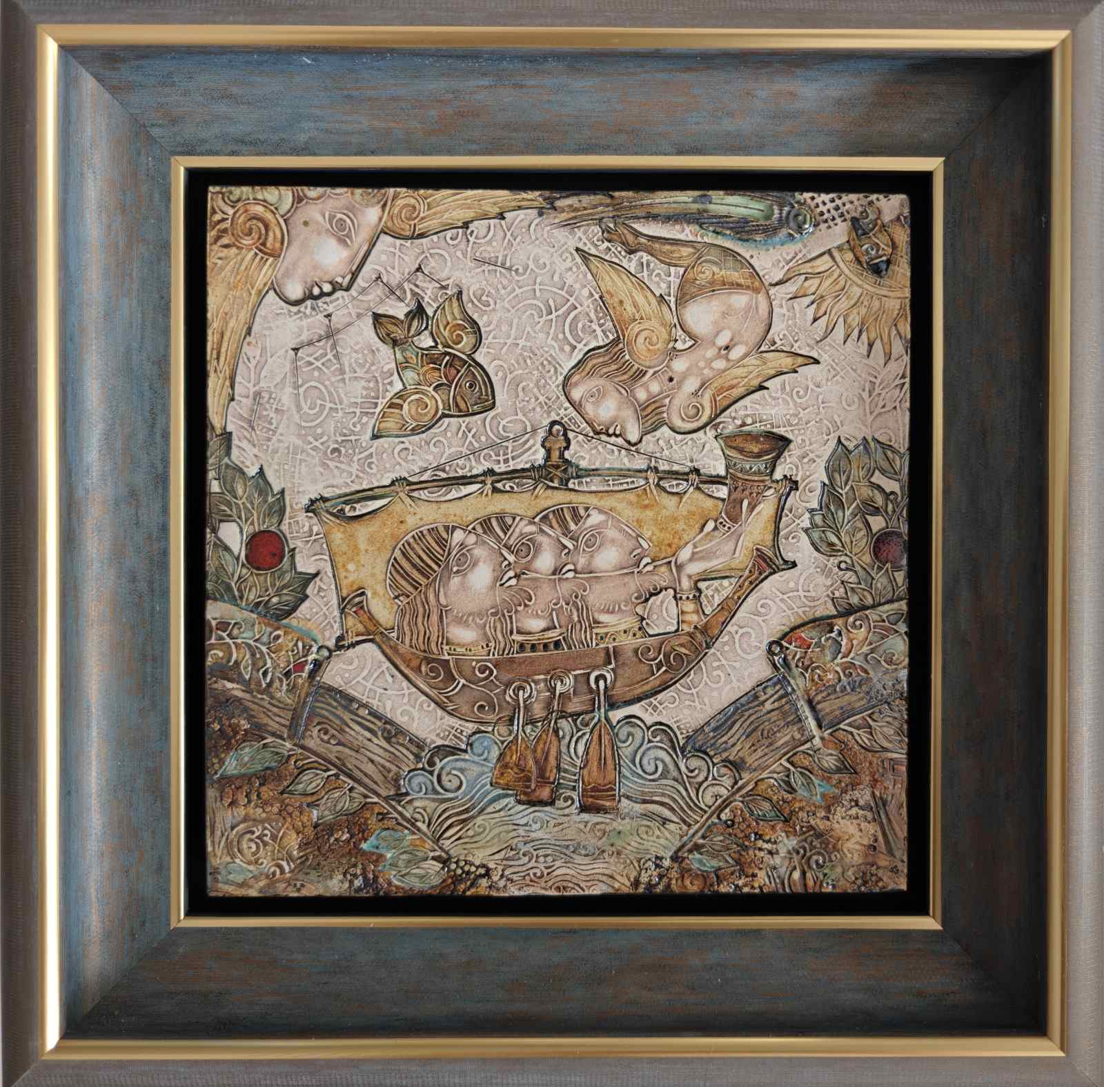 ???Framed Ceramic Picture No. 3??? ??? Iliycho Aleksiev | studio ceramic relief in a frame