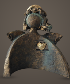 “Angel with a Golden Heart” – Arched Form – Eli Gerzilova | Original ceramic sculpture