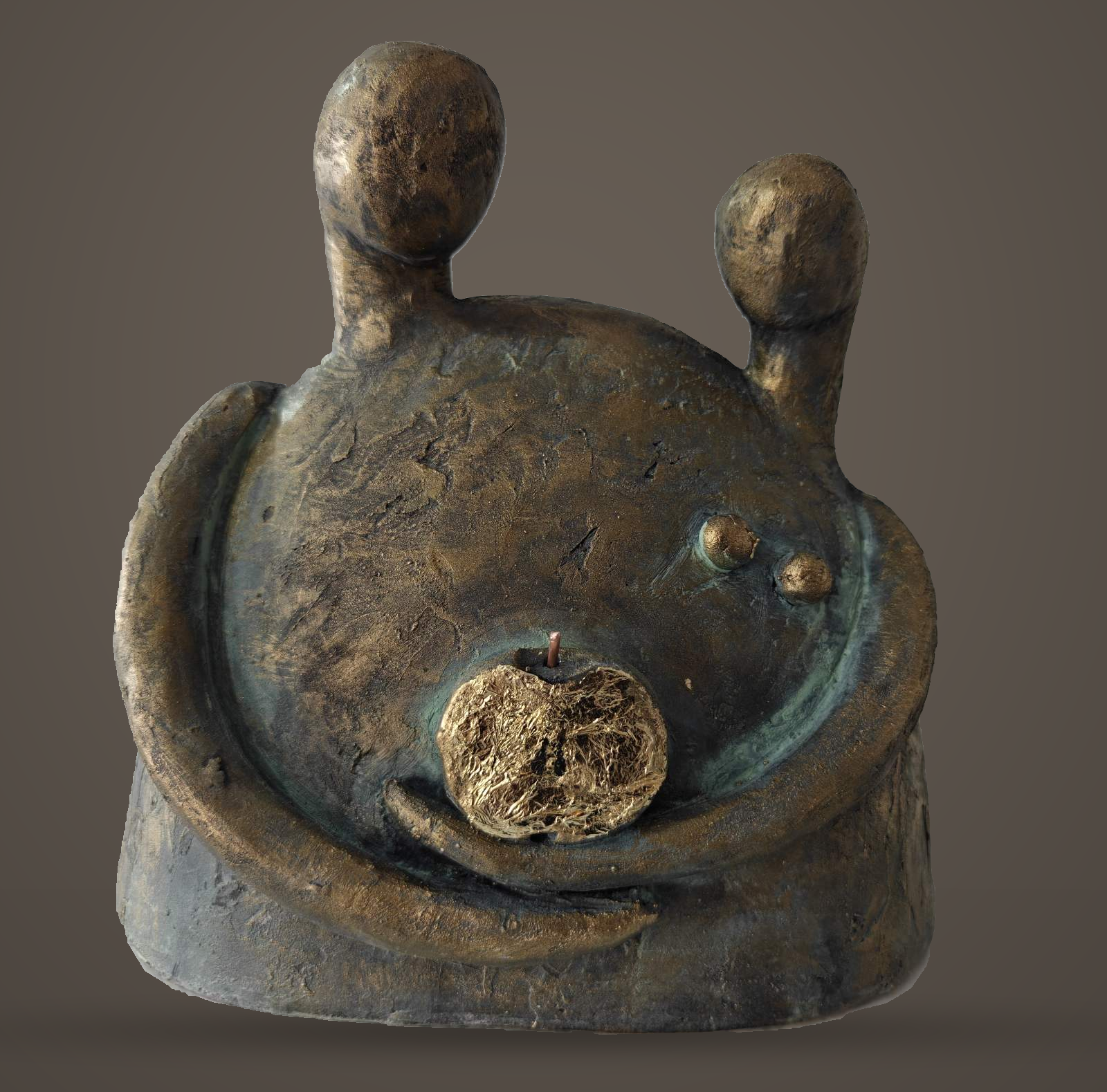 “Couple with an Apple” – Eli Gerzilova | Original ceramic sculpture