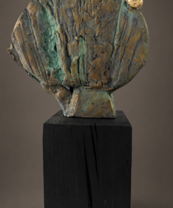 “The Golden Apple” – Eli Gerzilova | Original ceramic sculpture on wood